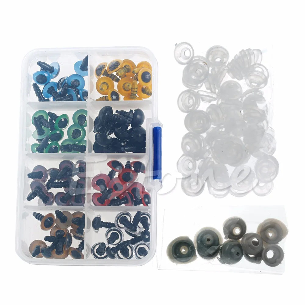 

2017 Color Plastic Safety Eyes Washer For Teddy Bear Doll Animal Puppet 12mm PR 80pcs APR24_17