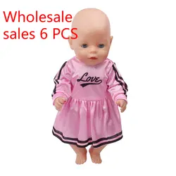 Оптовая Продажа Одежда для кукол спортивная розовое платье игрушка интимные Аксессуары fit 43 см куклы и 18 дюймов для маленьких девочек f546