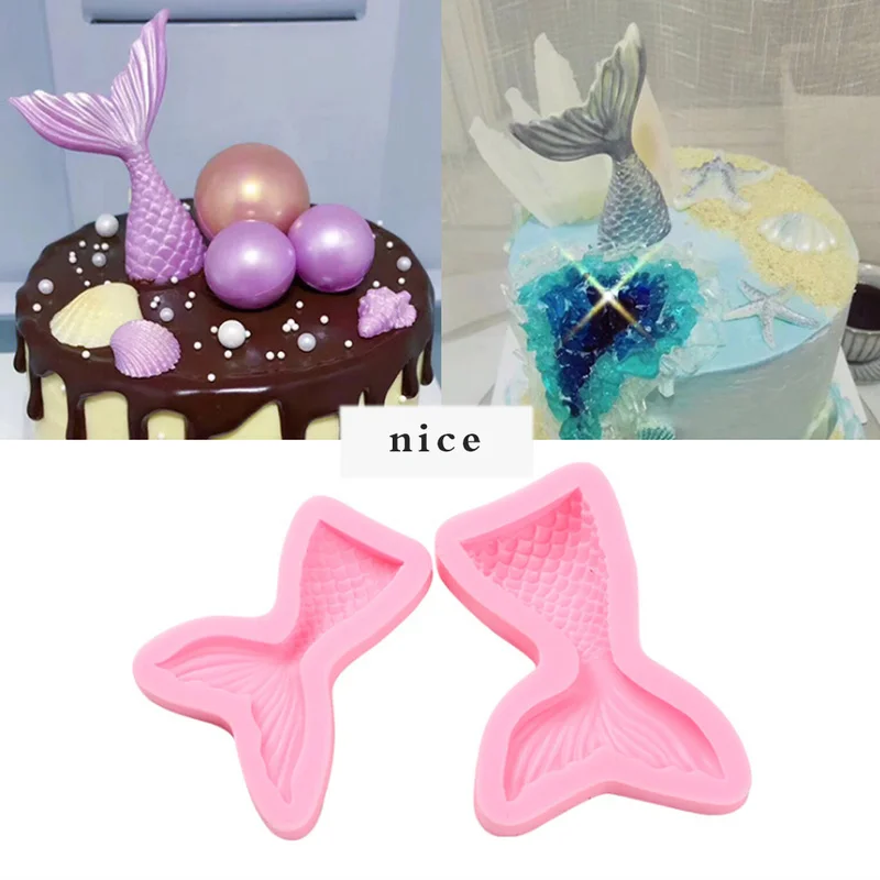 

Mermaid Tail Fondant Silicone Molds Cake Decorating Chocolate Fondant Cutters Tools Cupcake Soap Mold Christening