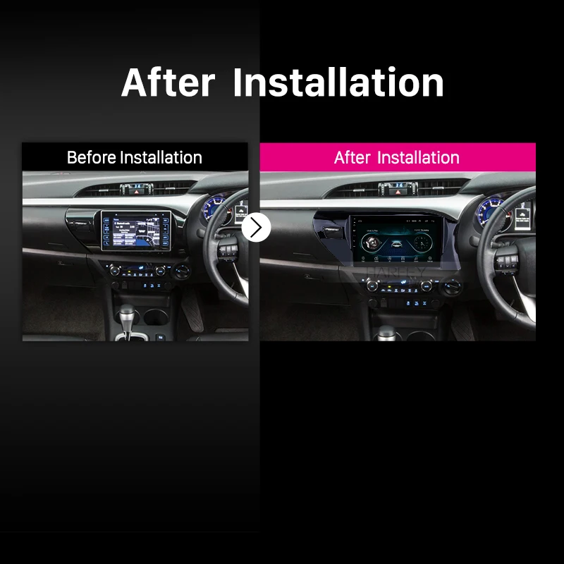 Discount Harfey 10.1" 2din Android 8.1 Car GPS Radio for Toyota Hilux Right Hand Drive 2016 2017 2018 Head unit Mirror Link 3G bluetooth 5