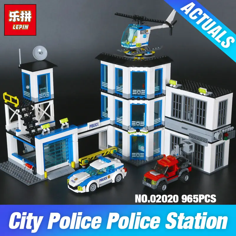 

Toys & Hobbies 965Pcs City Series The New Police Station Set Model Building Blocks Bricks Children Educational DIY Birthday Gift