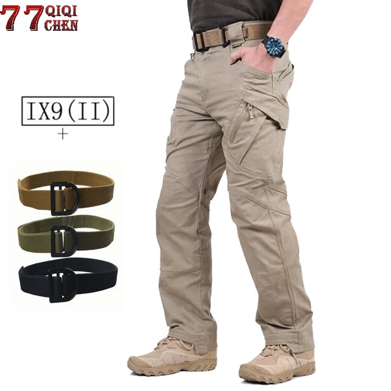

IX9 Military Tactical Pants Men With Tactical Belts Combat Trousers Army Cargo Pants Men Military SWAT Casual Many Pockets Pants