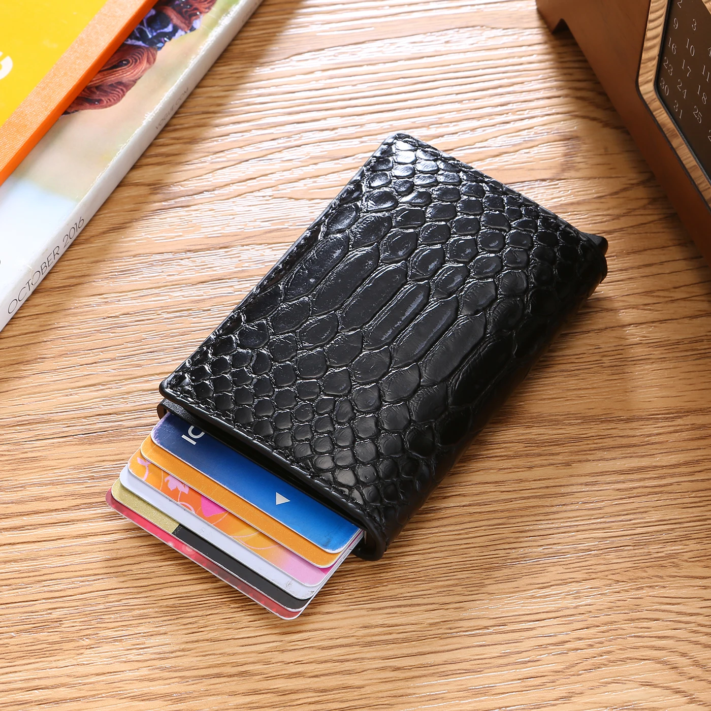 

BYCOBECY RFID ID Card Holder PU Leather High Quality Suitcase Card Wallet Aluminum Box Fashion Slim Mini Business Card Holder