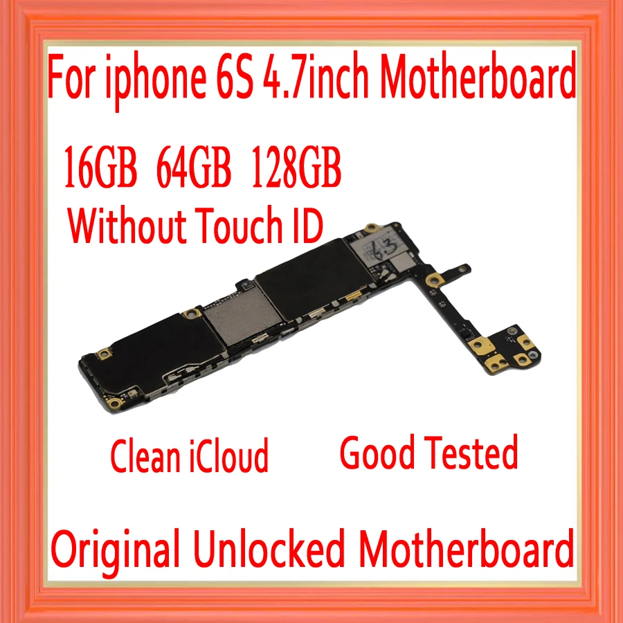 

For iPhone 6s 4.7inch Motherboard Unlock Mainboard Without/NO Touch ID Full Function 100% Original IOS Installed Logic Board