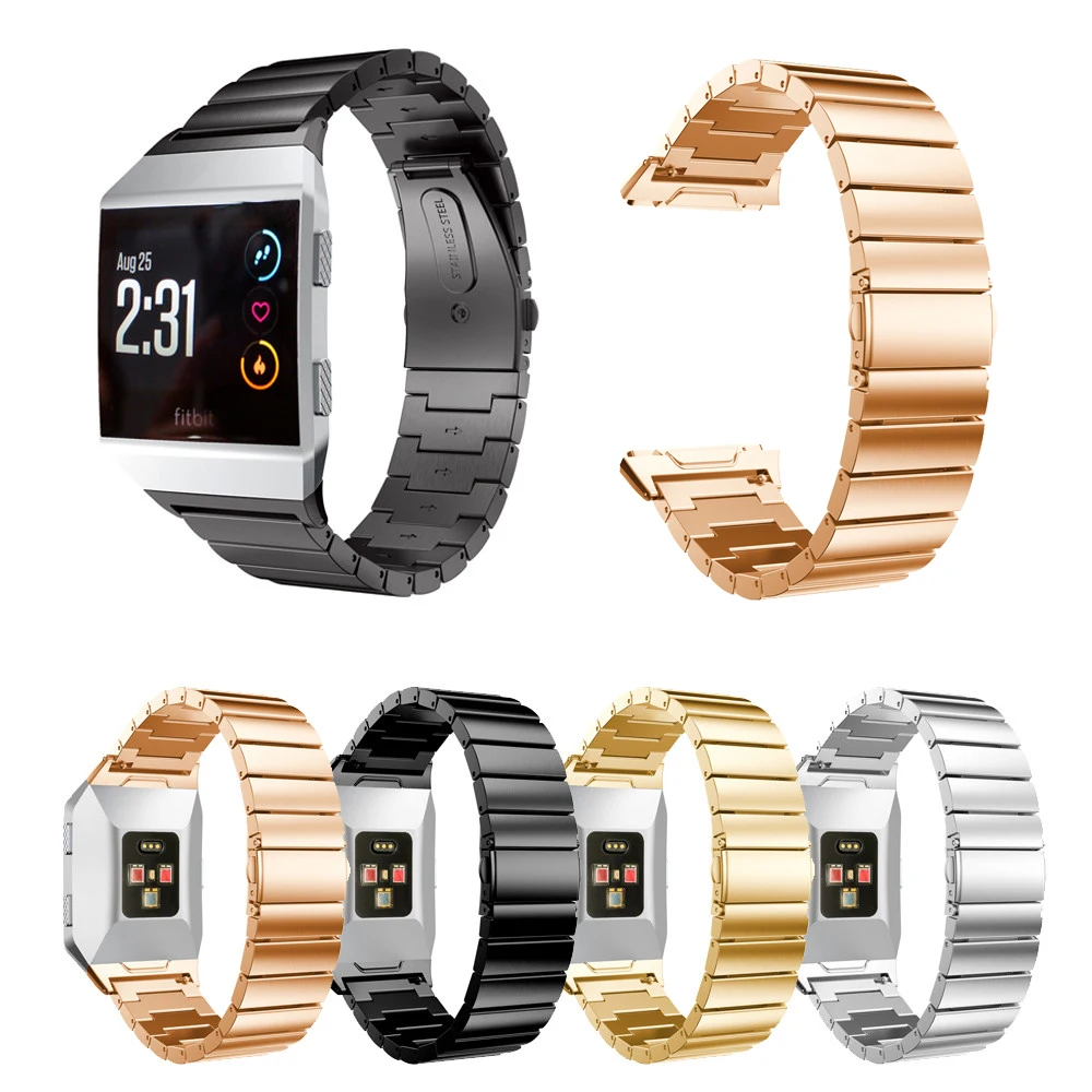 

For Fitbit Ionic Metal Band Wristband Stainless Steel Rose Gold Bracelet for Fitbit Ionic Watch Bands Metal Strap Pulseira