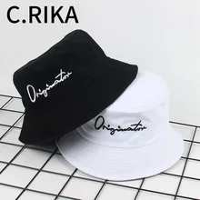 Летняя мода с вышивкой с надписями хлопковая Панама Для мужчин Для женщин унисекс кепки в стиле хип-хоп Рыбацкая шляпа Bob chapeau солнцезащитный козырек Панама