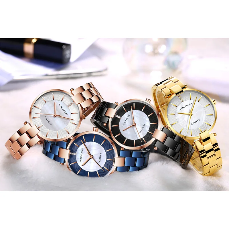 MINI FOCUS Blue Strap Quartz Watches for Women Analogue Waterproof Stainless Steel Luxury Wristwatch for Lady Woman 0244L.04 MINI FOCUS Blue Strap Quartz Watches for Women Analogue Waterproof Stainless Steel Luxury Wristwatch for Lady Woman 0244L.04