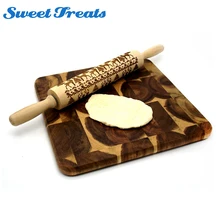 Sweettreats 35 см Рождество тиснение Скалка выпечки печенье, фондан, пирог тесто выгравированы ролик олень; Снежинка