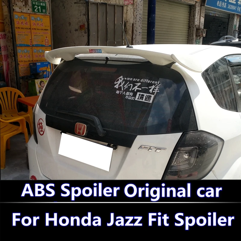 Для 2008 2013 Honda Jazz Fit спойлер высокого качества ABS Материал заднее крыло автомобиля