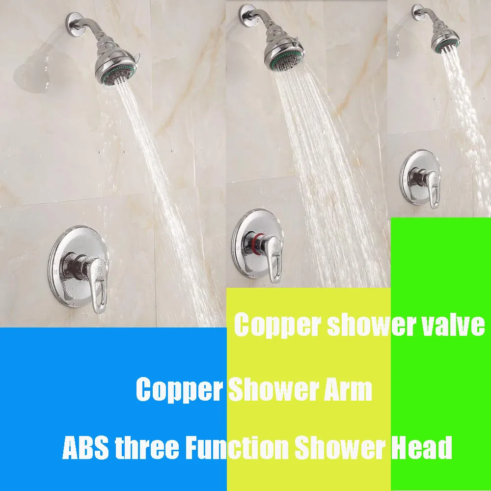

Only Two days For Sells Concealed Copper Shower Set Hot Cold Water Control With 3 Function ABS Overhead Shower