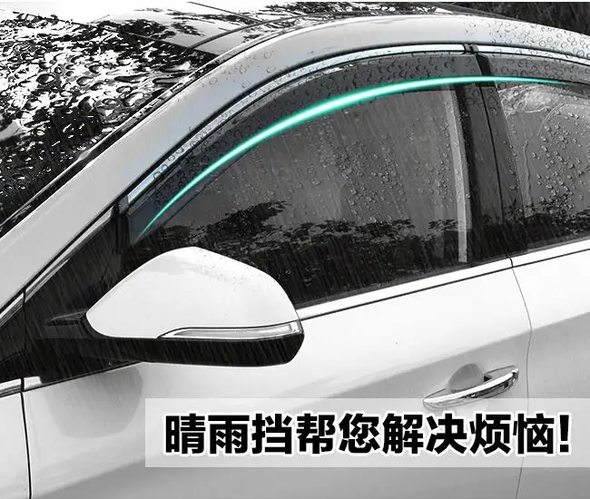 

car-styling For case Hyundai Sonata9 2015 Window Visor Vent Shades Sun Rain Deflector Guard Awnings Protector Exterior