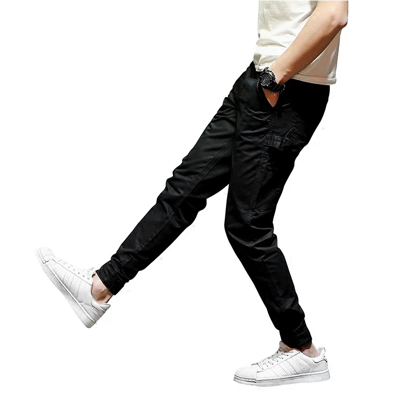 

High Street Fashion Men's Jeans Casual Pants Black Color Punk Style Hip Hop Jogger Pants Brand Design Classical Cargo Pants Men