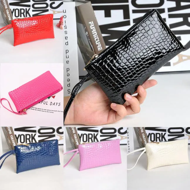 

1PC Crocodile Leather Wallet Purse Card Key Mini Purse Pouch Bag Small Zipper Coin Purse Handbag Card Holder Wallet Six Colors