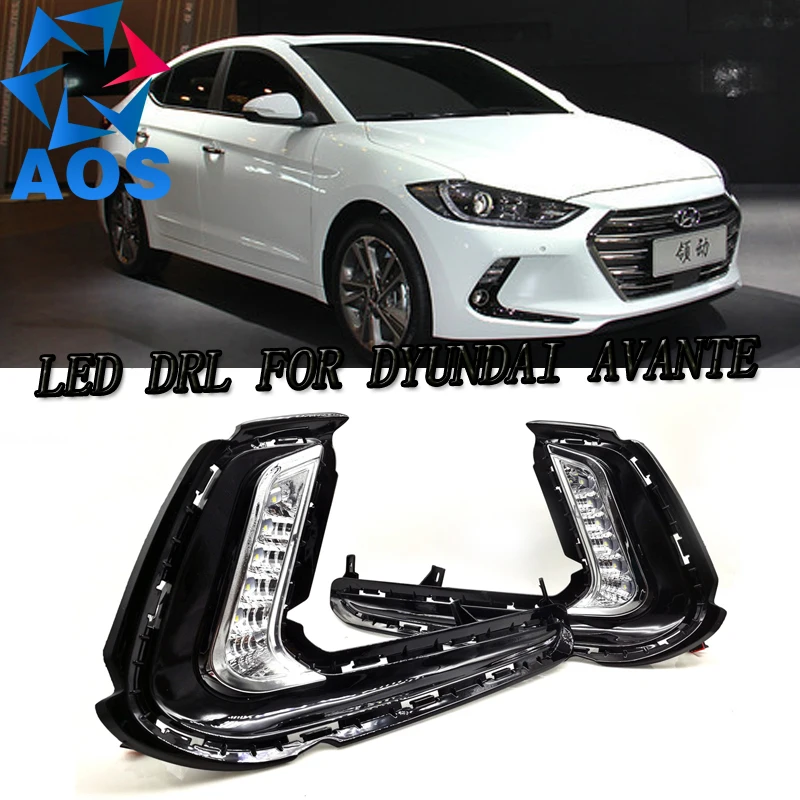 

2PCs/set DRL for Hyundai Elantra Avante 2016 2017 NEW style LED Daylight Daytime Running Lights waterproof LED daytime running