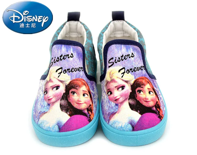 Disney zapatos de princesa de frozen para niñas, zapatillas de lona