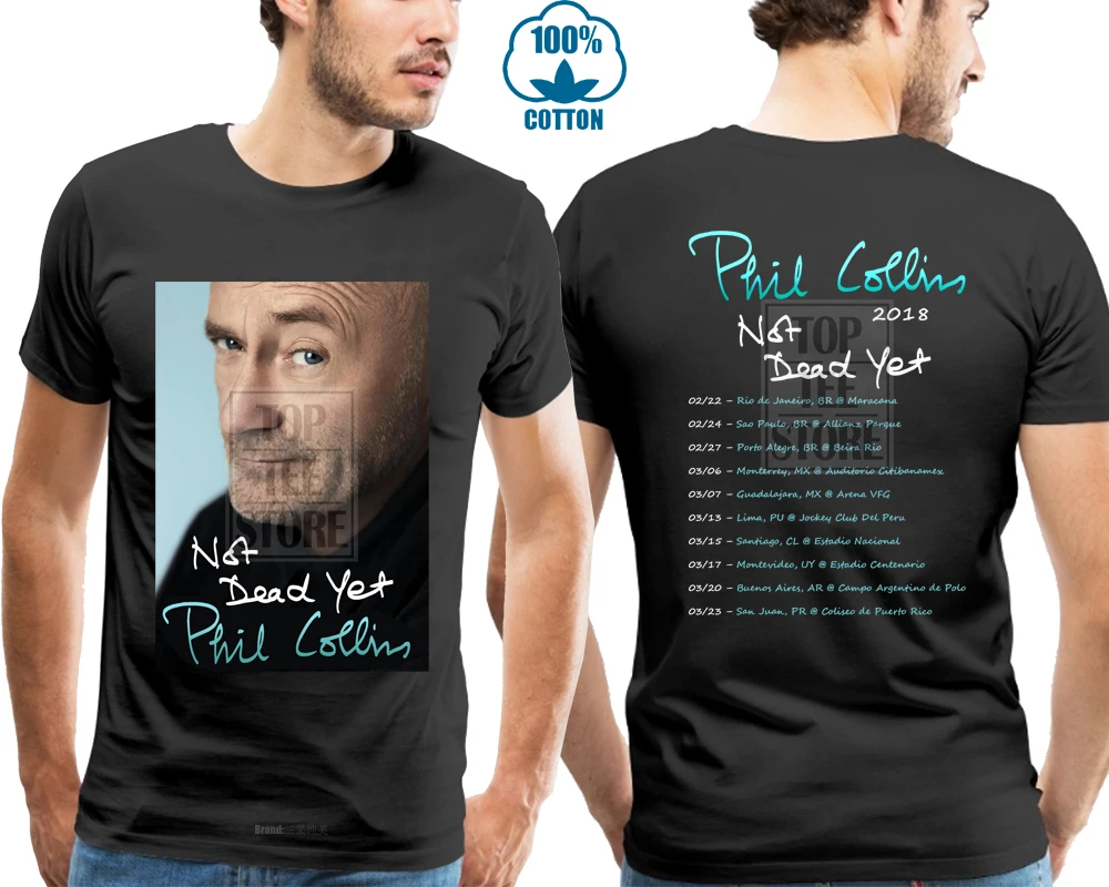 

Phil Collins Not Dead Yet Tour 2018 Men'S Black T Shirt Size S To 4Xl