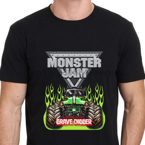 

Monster Jam Grave Digger Monster Truck T-Shirt Black Size Cartoon t shirt men Unisex New Fashion tshirt free shipping funny