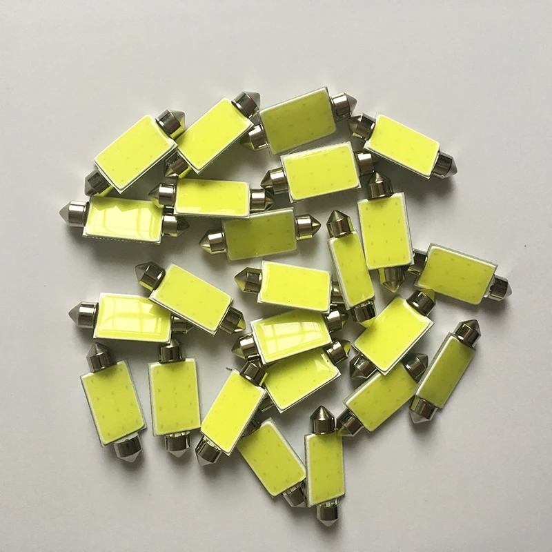 

100X 24V 12V White 12 Chip Festoon Cob 31mm 36mm 39mm 42mm Car Led Interior Bulbs Interior Reading Lights License Plate Lamp