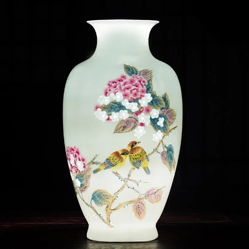 Цзиндэчжэнь керамические вазы пастели ручная роспись скульптуры тонкий длинный современный китайский ваза гостиная украшения фарфоровая ваза