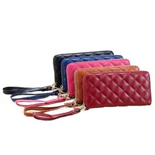 Women Wallets Fashion Quilted Genuine Leather Wallets Women Clutch Wallets Lady Clutch Bag Coin Purse