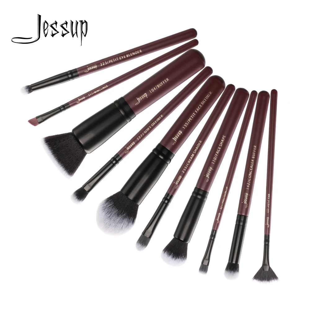 

Jessup Beauty 10pcs Makeup Brushes Set Dropshipping pincel maquiagem Concealer Eyelashes Eyeshadow Fan Brushes Cosmetics T259