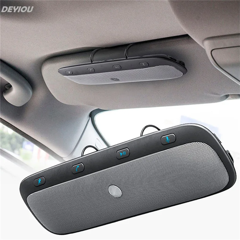 DEYIOU High Quality Pro Car Kit Speaker Speakerphone Portable Microphone TZ900 REM +Car Charger +Iron Holder Wholesale