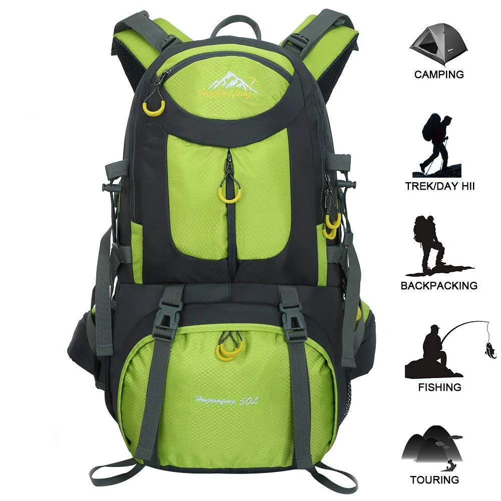 50L водонепроницаемый походный рюкзак, мужские треккинговые дорожные рюкзаки для женщин, спортивная сумка, сумки для альпинизма, походная сумка