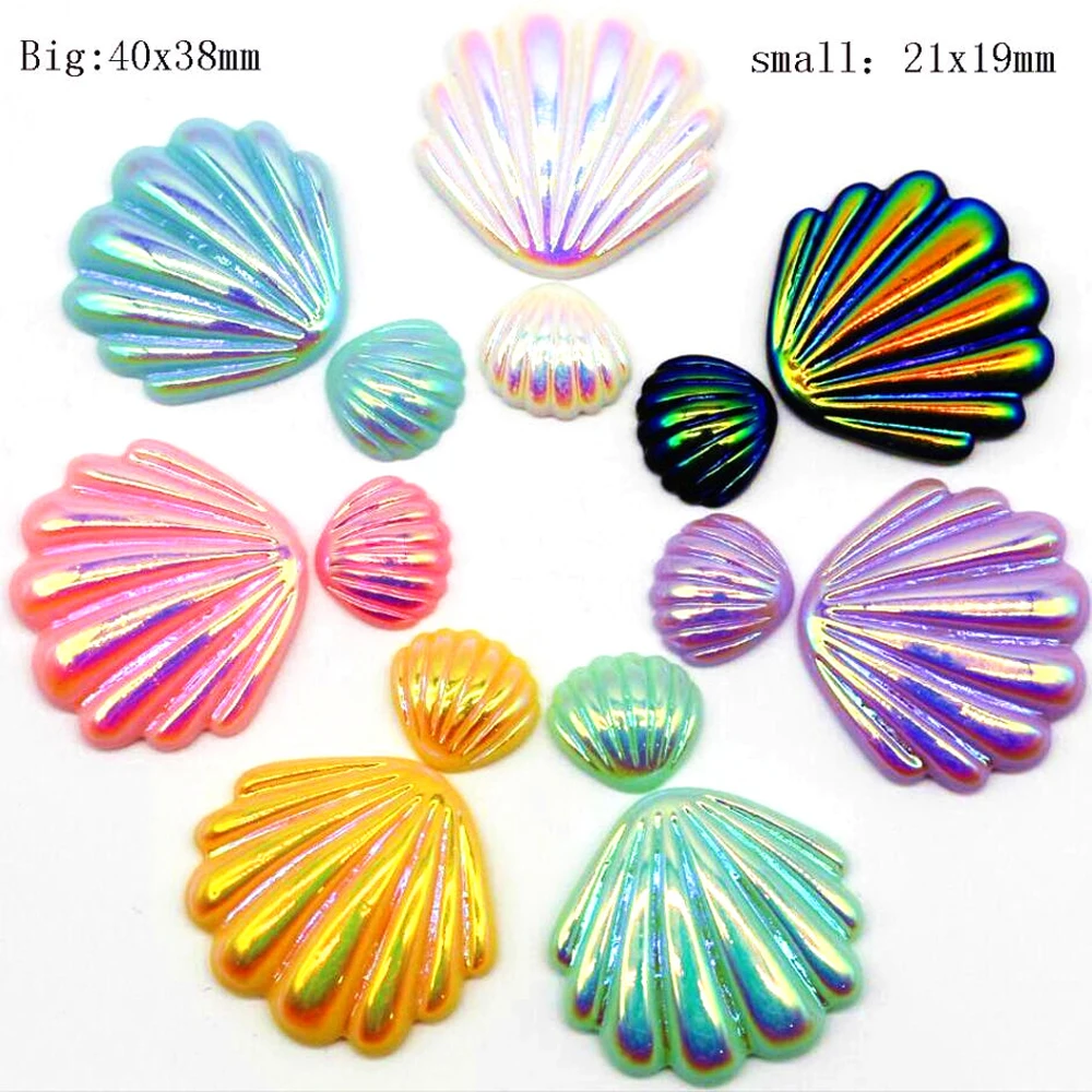 

10pcs/log 21x19/40x38mm colorful shell flat convex round home decoration earrings pendant decoration fashion crafts mixed