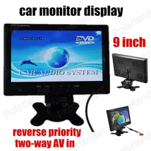 Digital TFT LCD Full HD 9 inch Car Monitor Backup Rear camera two way AV in