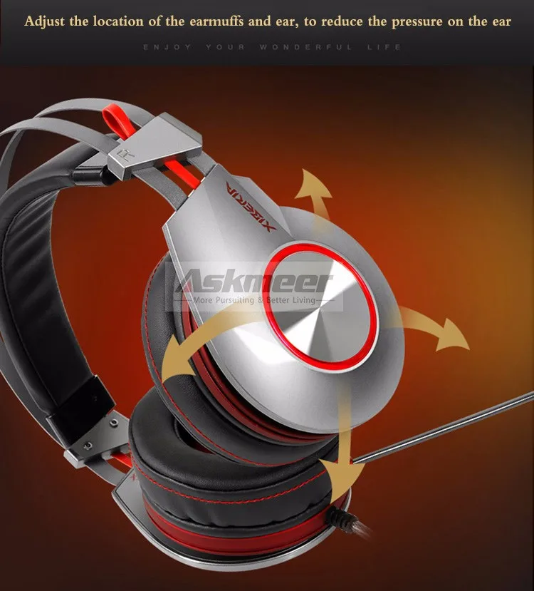 XIBERIA K5 Comfortable USB Over-Ear Pro Gaming Headset for PC with Surround Sound Flexible Microphone (8)