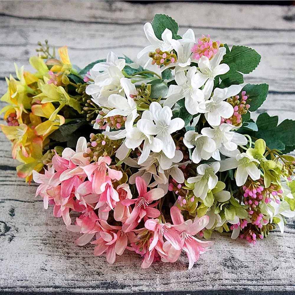 

1 bundle silk lily painting artificial flowers for home wedding new Year Christmas Vase decora accessories fake Narcissus