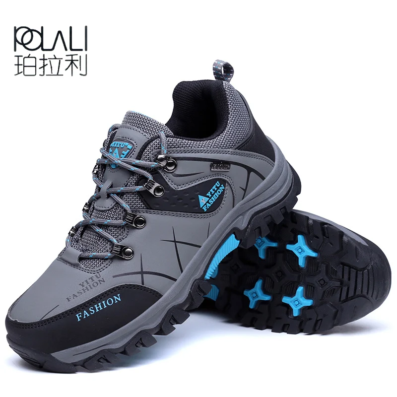 POLALI/мужская Профессиональная походная обувь; Водонепроницаемая противоскользящая обувь для пешего туризма; Высококачественная спортивная обувь для альпинизма; большие размеры