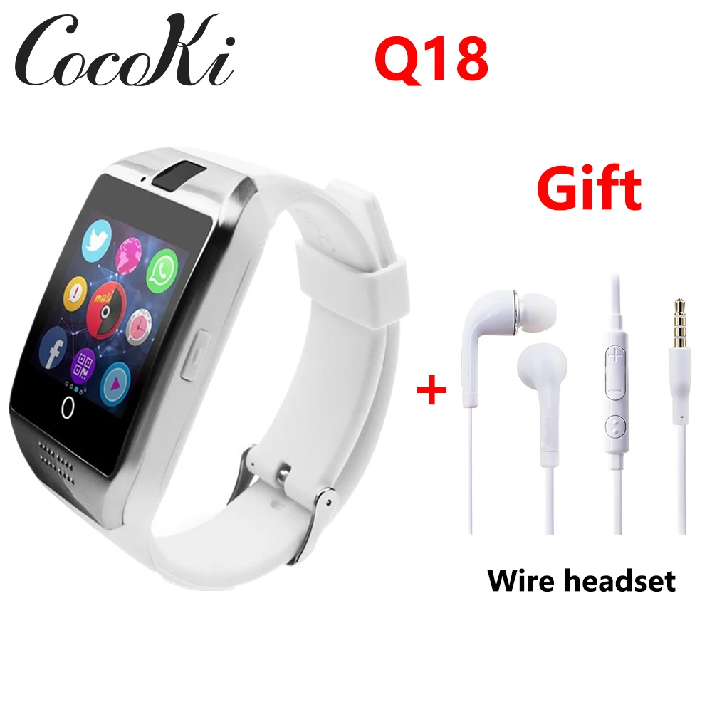 Смарт часы с Камера Q18 Bluetooth SmartWatch SIM TF слот для карты Фитнес трекер активности