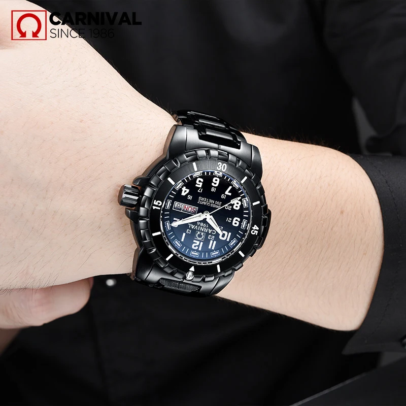Часы мужские с тритиевым светящимся ремешком 200 м|watch military|watch military waterproofwatch series |