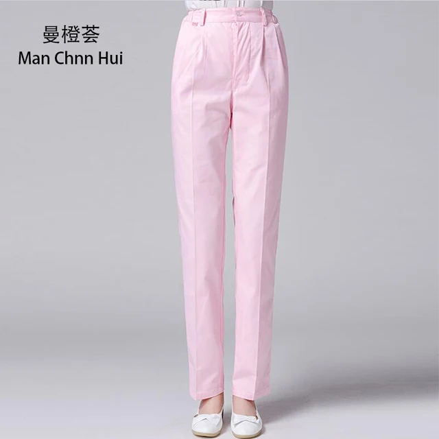 White Medical Services for Women Pants Nurses Doctors Work Trouser