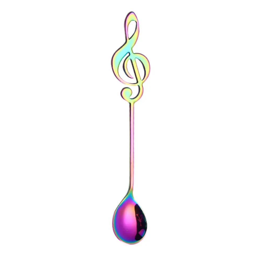 

Moving Notes Colorful Spoon Handle Spoons Flatware Ice Cream Drinking Tools Kitchen Gadget L508