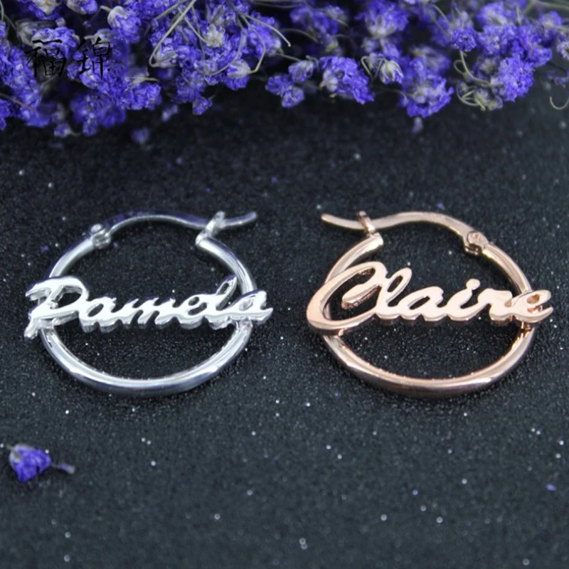 

DODOAI Name Hoop Earrings, Custom Hoop Earring, Any Name Available,Personalized Earrings, Gold Letter Name Earrings for Women