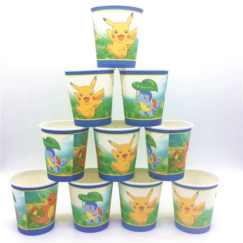 Pokemon Go Theme Design 83Pcs/Lot Disposable Tableware Girls Birthday Party Family Party Cup Plate Napkin Decoration Supply