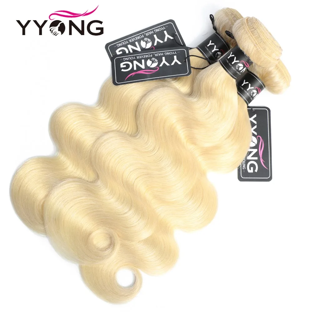 Yyong 613 Bundles With Closure Brazilian Body Wave Human Hair Blonde Bundles With Closure Lace Clos