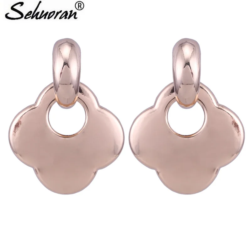 

Sehouran Dangle Earrings For Woman Zinc Alloy Big Glossy Surface High Quality Brand Jewelry Drop Earrings Wholesale