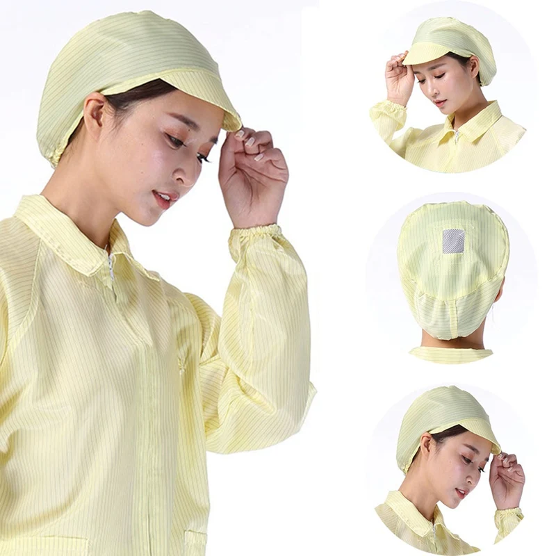 

1Pc Anti-static Working Cap Restaurant Catering Factory Workers Dustproof Hat Breathable Food Service Workshop Wear Caps