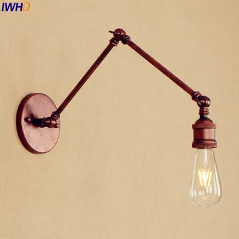 

Retro Antique Vintage Wall Lights Fixtures For Home Lighting Loft Industrial Style Adjustable Swing Long Arm Wall Light Edison