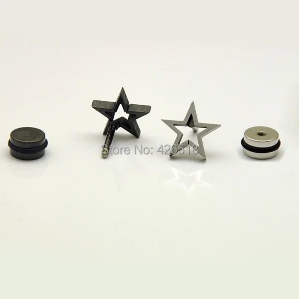 Hollow Stars White Black No fade Stainless steel Punk Men