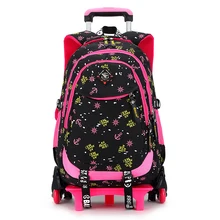 2/6 Wheels high quality girls trolley backpack schoolbag orthopedic bags for children trolley school bag Boys Backpack Shoulders