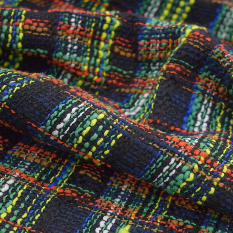 2018 NEW multicolor weaving soft wool tweed fabric for dress coat telas por metros tissu au 1 2018 NEW multicolor weaving soft wool tweed fabric for dress coat telas por metros tissu au 3