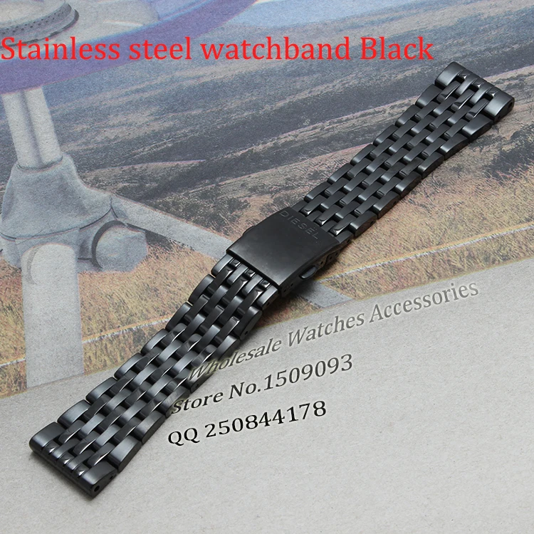Watch Bracelet Watchband 24mm 28mm 30mm Black Stainless Steel Watch Band New High Quality Watch Straps