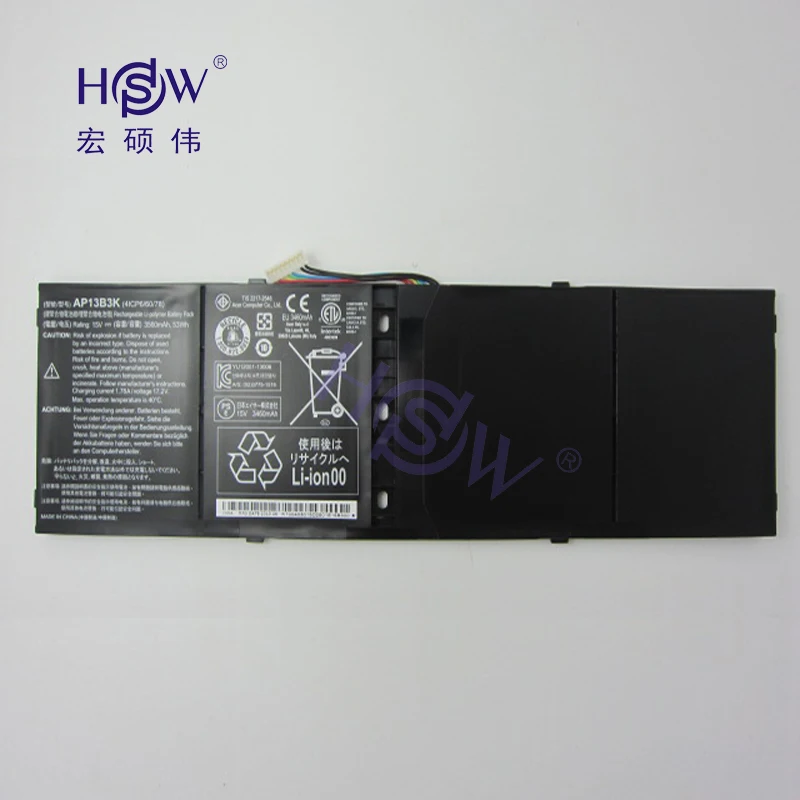 HSW ноутбук Батарея для acer Aspire R7 M5-583p серии Ap13b3k Ap13b 4lcp6/60/80 3560 мА/ч, 15v Аккумулятор akku