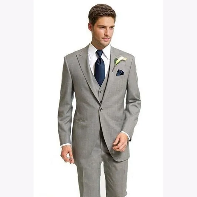 New Arrivals Light Grey Mens Dinner Prom Suits costume homme mariage ...