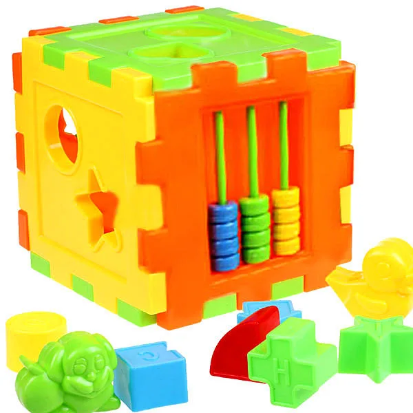 

Colorful Block Magic Cube Toy Kid Educational Building Blocks Toys Matching Blocks Sorting Box Plastic Baby Intelligence Toy