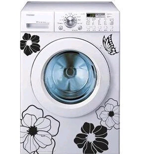 High Quality Household Washing Machine Refrigerator Stickers Flowers Butterflies Wall Stickers Home Decor For Kitchen Bathroom